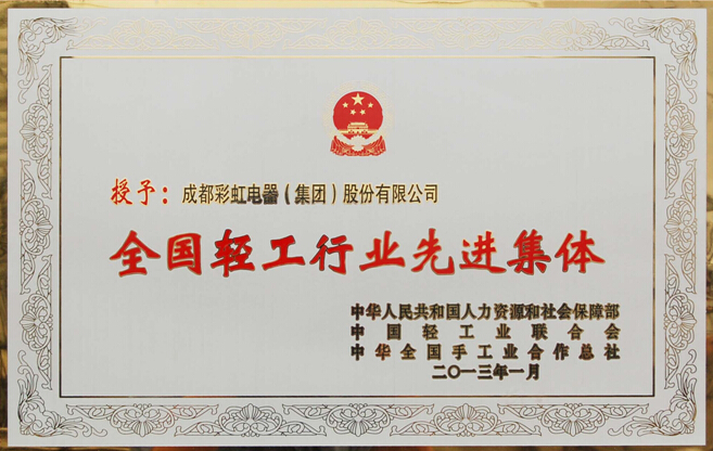 乐鱼leyu（中国）集团被评为轻工行业先进集体