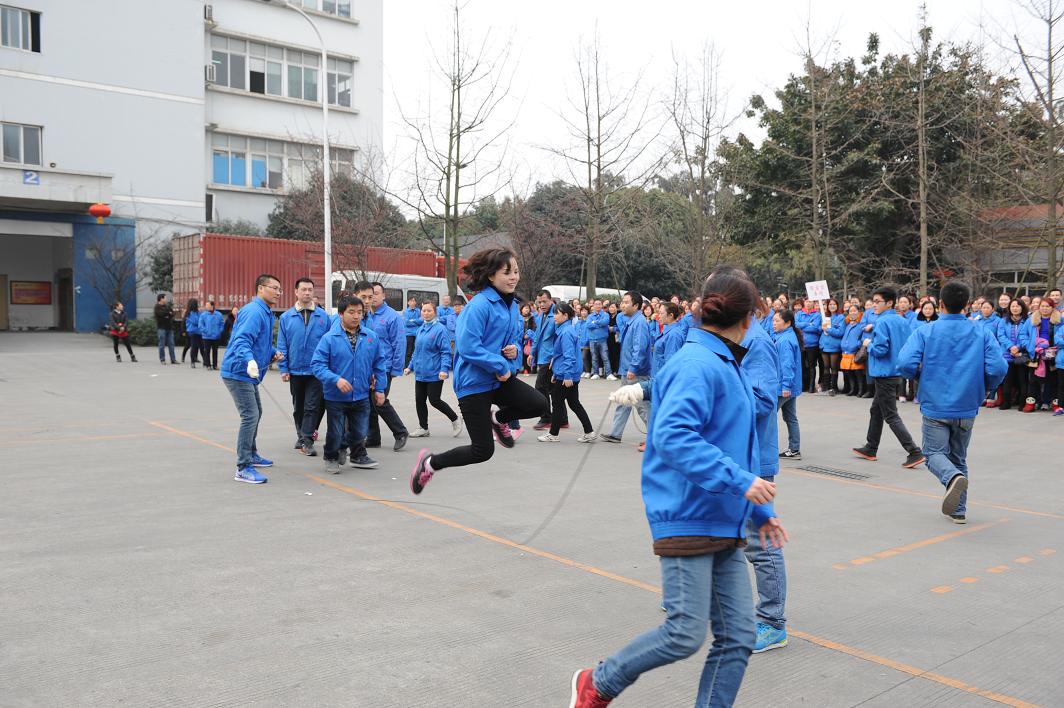 成都乐鱼leyu（中国）集团2016年春节趣味运动会之集体跳长绳