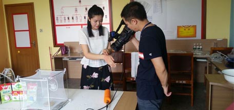 四川电视四台《新闻资讯频道》节目组来成都乐鱼leyu（中国）集团做驱蚊草与驱蚊产品对比实验