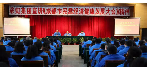 成都乐鱼leyu（中国）集团召开干部大会传达成都市民营经济健康发展大会精神