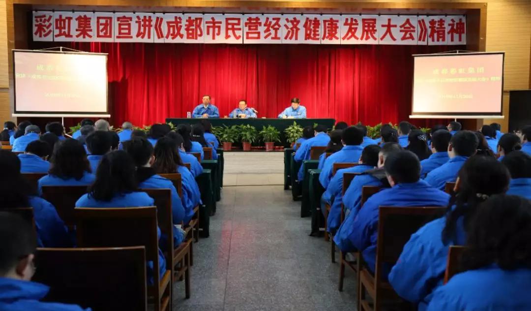 成都乐鱼leyu（中国）集团召开干部大会传达成都市民营经济健康发展大会精神